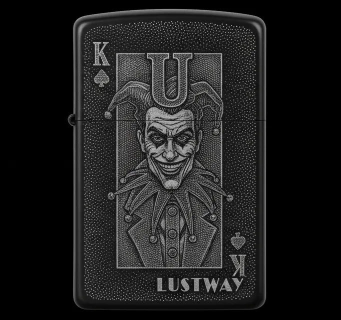 Joker Kart Figürlü U Harfli Benzinli Çakmak V16