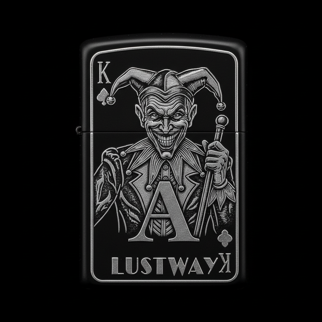Joker Kartı Figürlü A Harfli Benzinli Çakmak V1