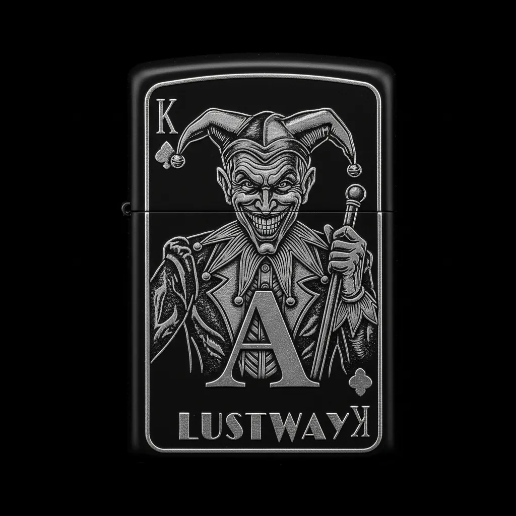 Joker Kartı Figürlü A Harfli Benzinli Çakmak V1