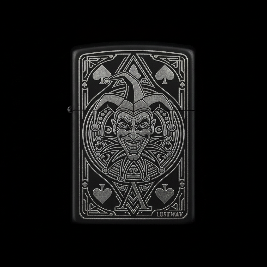 Joker Kartı Figürlü A Harfli Benzinli Çakmak V11