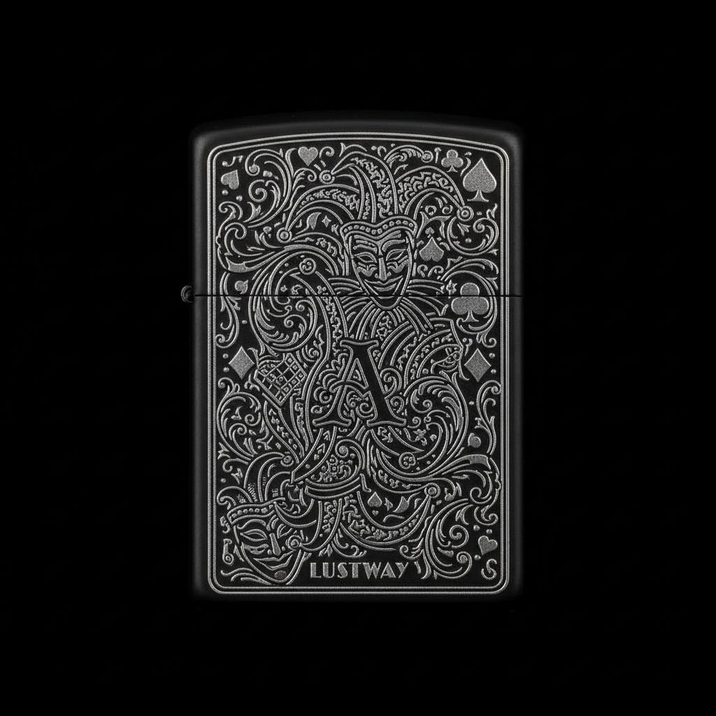 Joker Kartı Figürlü A Harfli Benzinli Çakmak V12