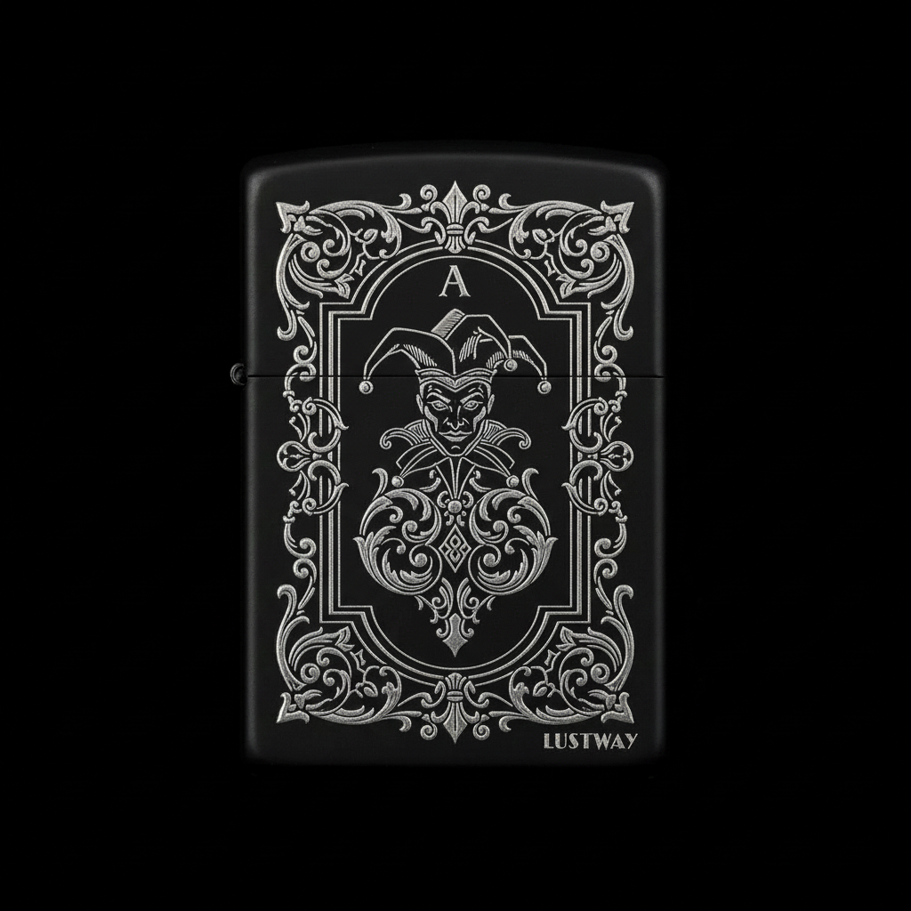 Joker Kartı Figürlü A Harfli Benzinli Çakmak V18