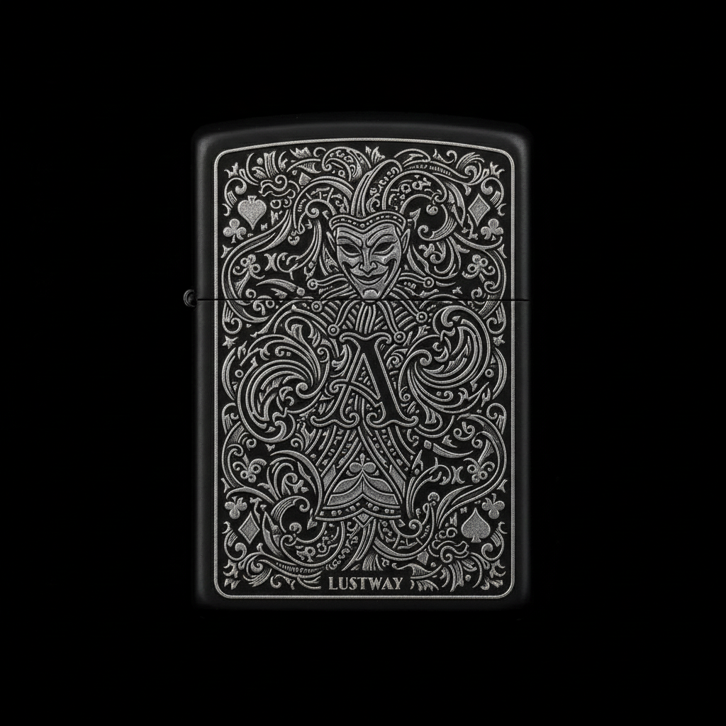 Joker Kartı Figürlü A Harfli Benzinli Çakmak V19