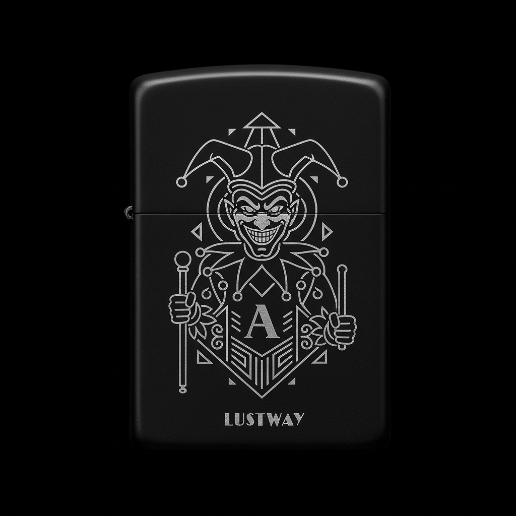 Joker Kartı Figürlü A Harfli Benzinli Çakmak V2