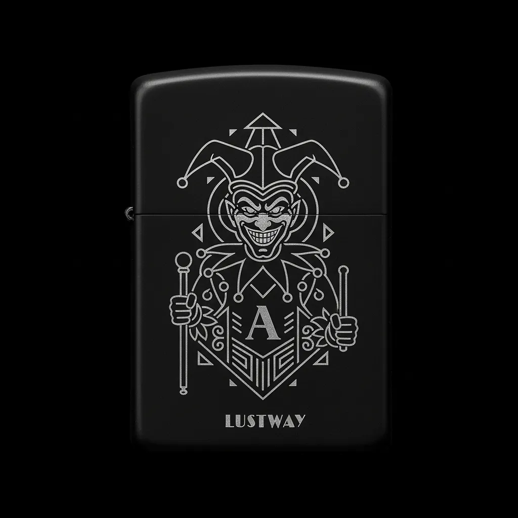 Joker Kartı Figürlü A Harfli Benzinli Çakmak V2