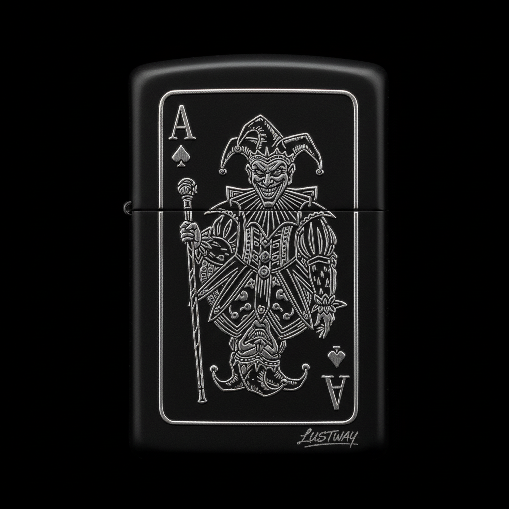 Joker Kartı Figürlü A Harfli Benzinli Çakmak V3