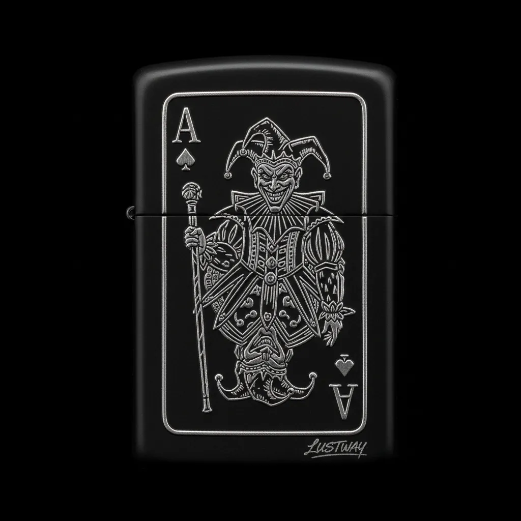 Joker Kartı Figürlü A Harfli Benzinli Çakmak V3