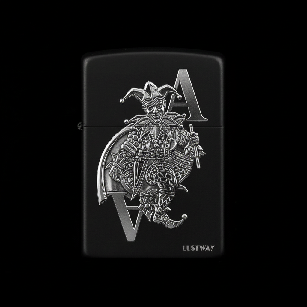 Joker Kartı Figürlü A Harfli Benzinli Çakmak V4