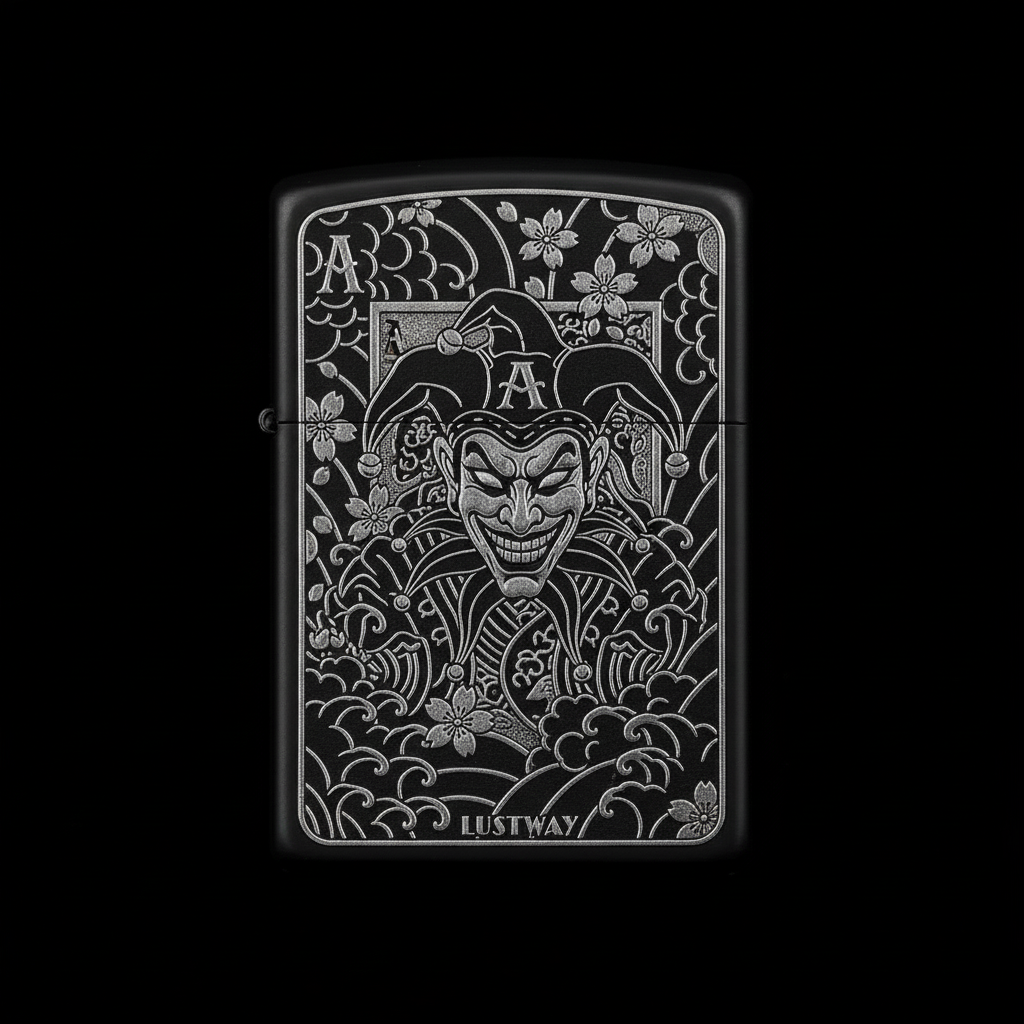 Joker Kartı Figürlü A Harfli Benzinli Çakmak V6