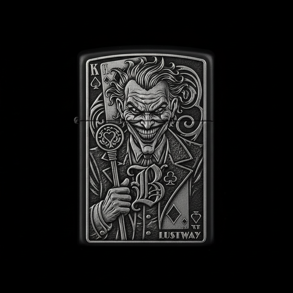 Joker Kart Figürlü B Harfli Benzinli Çakmak