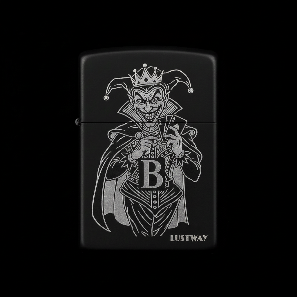 Joker Kart Figürlü B Harfli Benzinli Çakmak