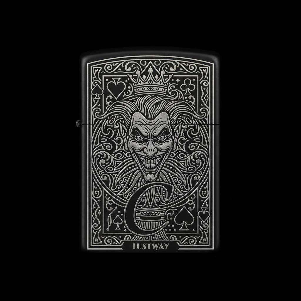 Joker Kart Figürlü C Harfli Benzinli Çakmak