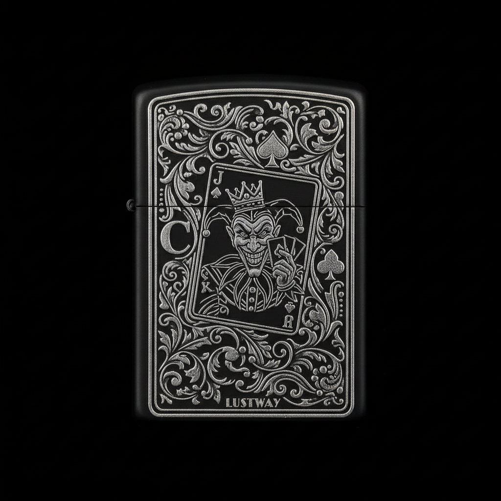 Joker Kart Figürlü C Harfli Benzinli Çakmak