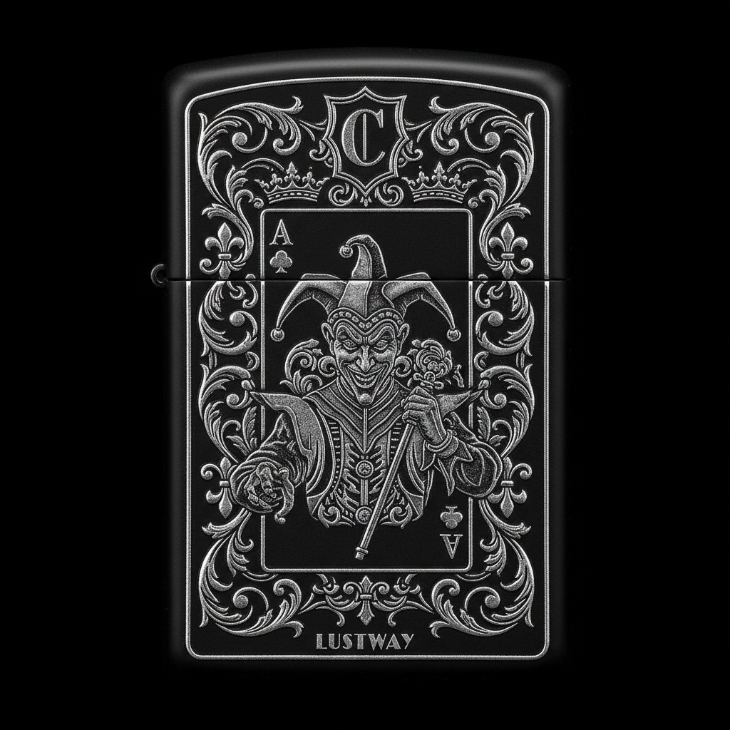 Joker Kart Figürlü C Harfli Benzinli Çakmak