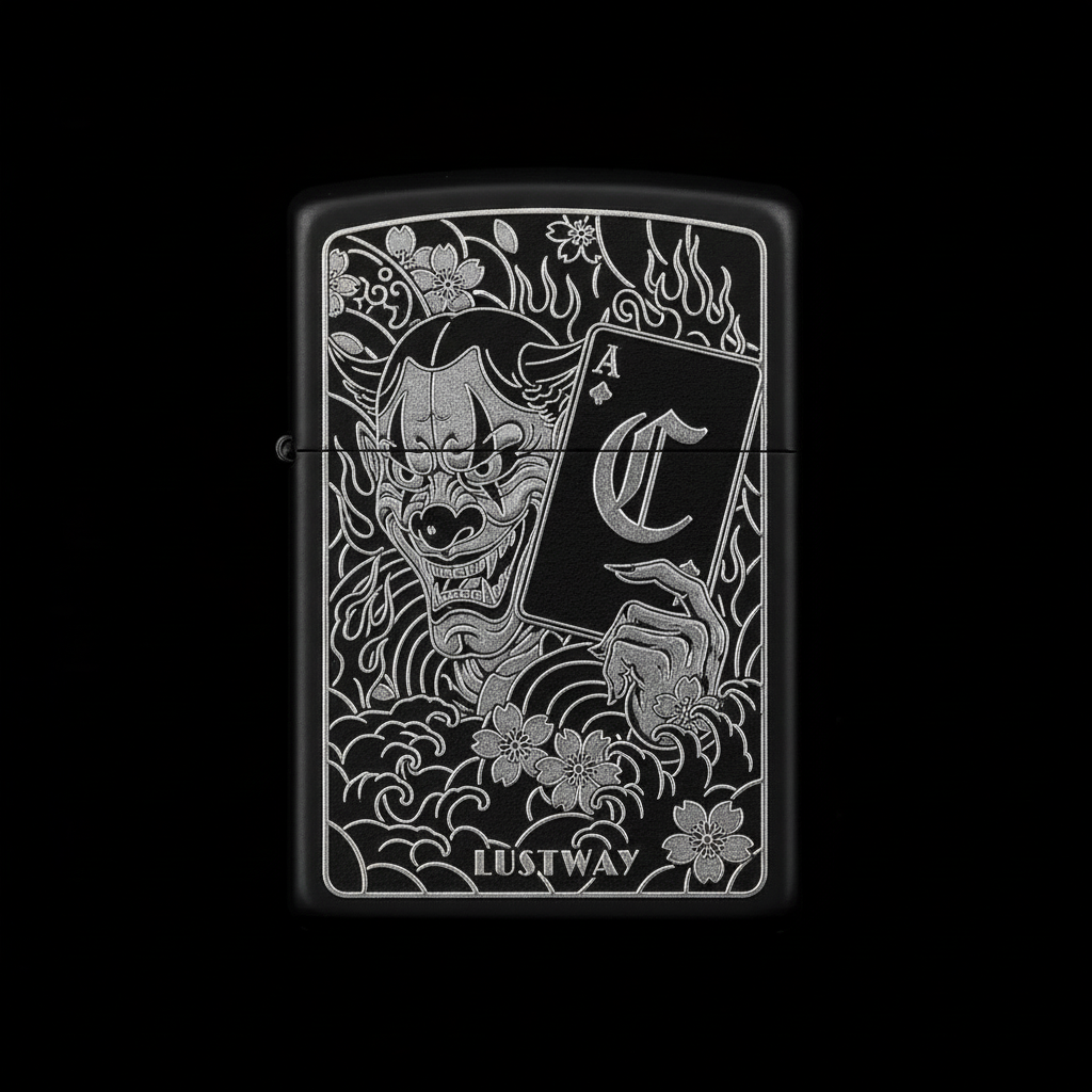 Joker Kart Figürlü C Harfli Benzinli Çakmak