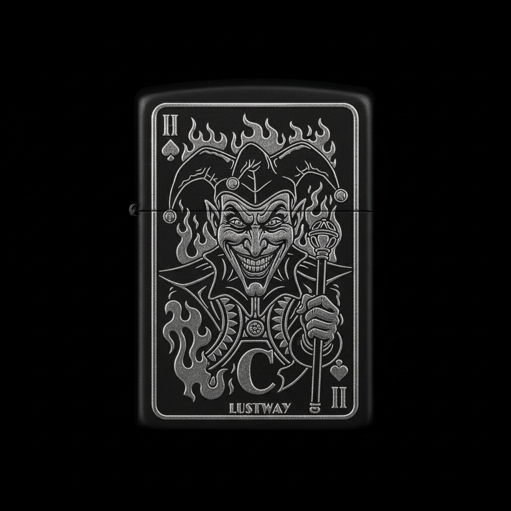 Joker Kart Figürlü C Harfli Benzinli Çakmak