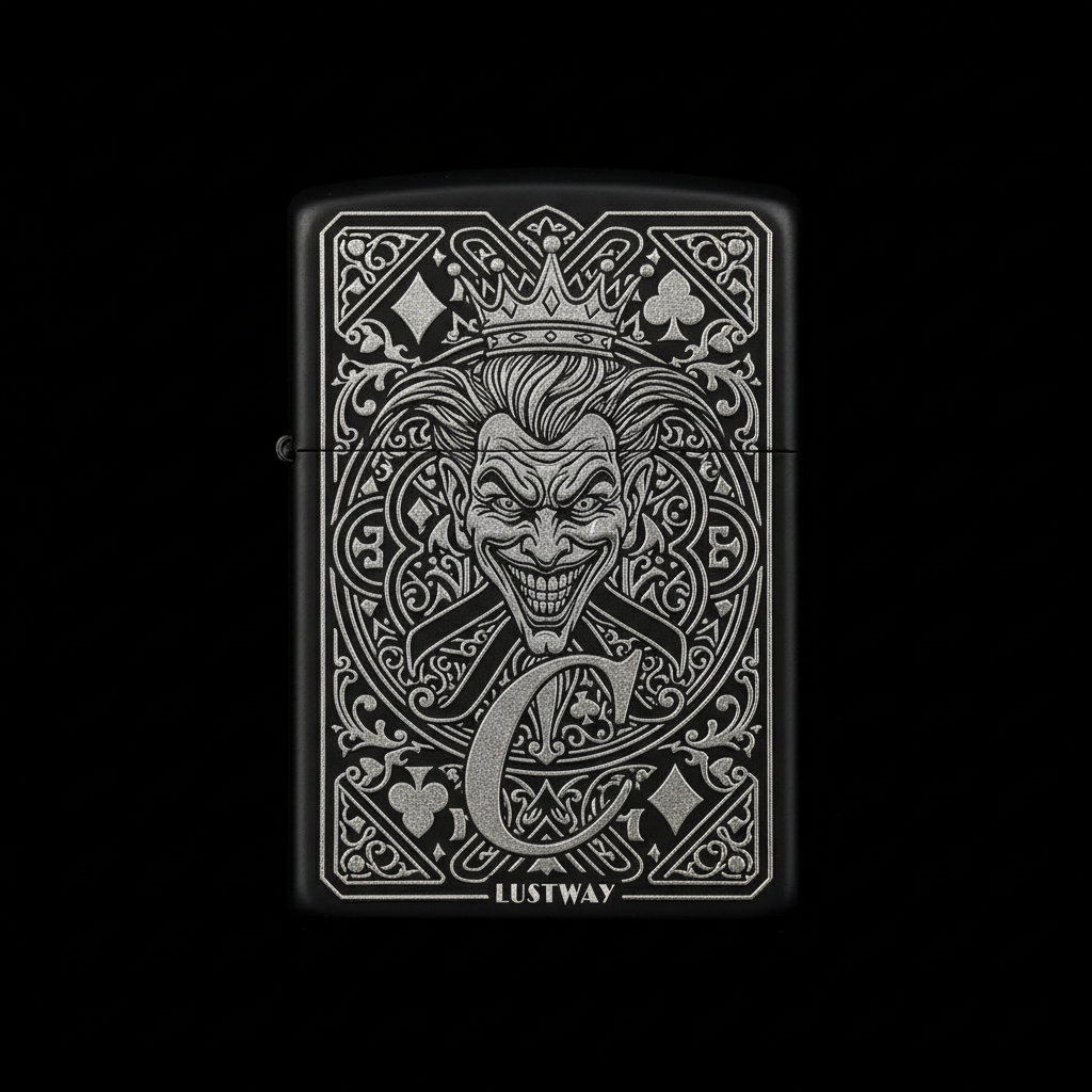 Joker Kart Figürlü C Harfli Benzinli Çakmak