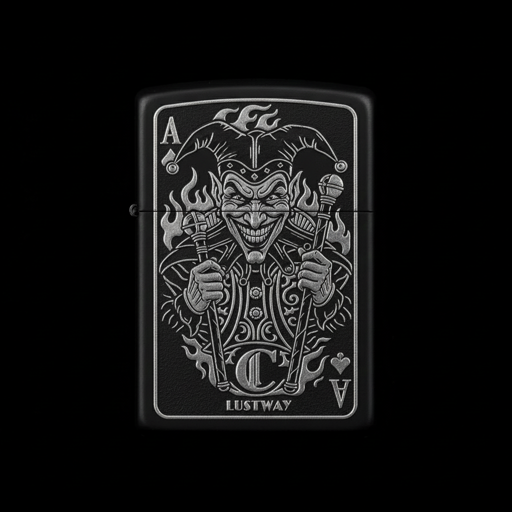 Joker Kart Figürlü C Harfli Benzinli Çakmak