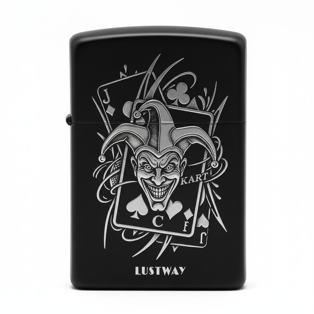 Joker Kart Figürlü C Harfli Benzinli Çakmak