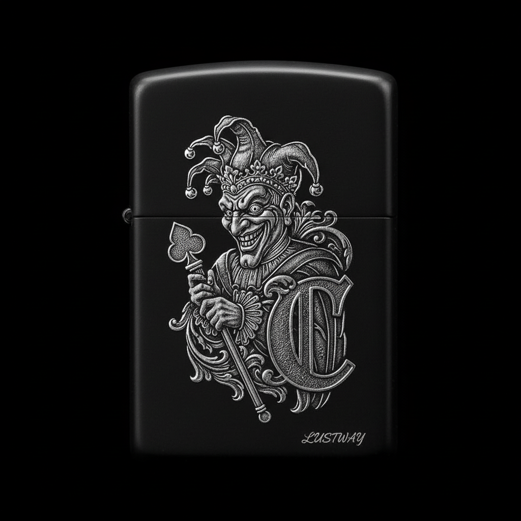 Joker Kart Figürlü C Harfli Benzinli Çakmak