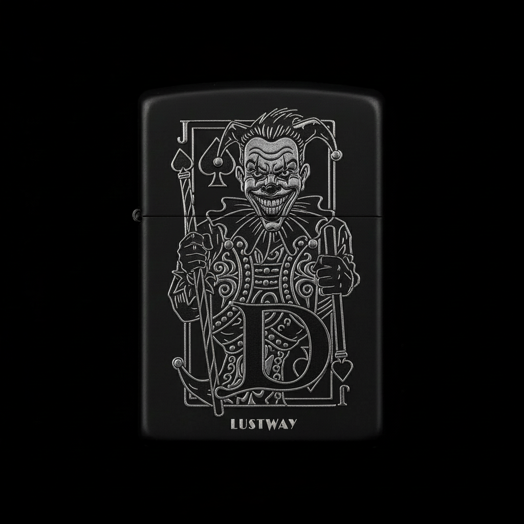 Joker Kart Figürlü D Harfli Benzinli Çakmak