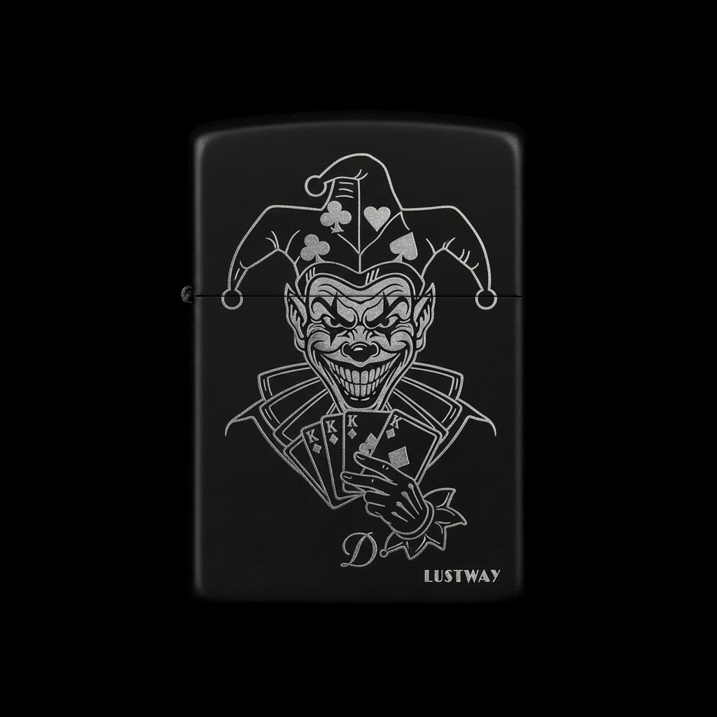 Joker Kart Figürlü D Harfli Benzinli Çakmak