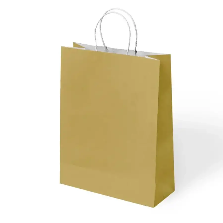 Altın Büküm Saplı Kraft Çanta 31x41cm