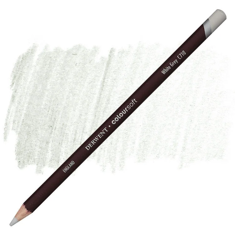 Derwent Coloursoft Pencil Yumuşak Kuruboya Kalemi C710 White Grey