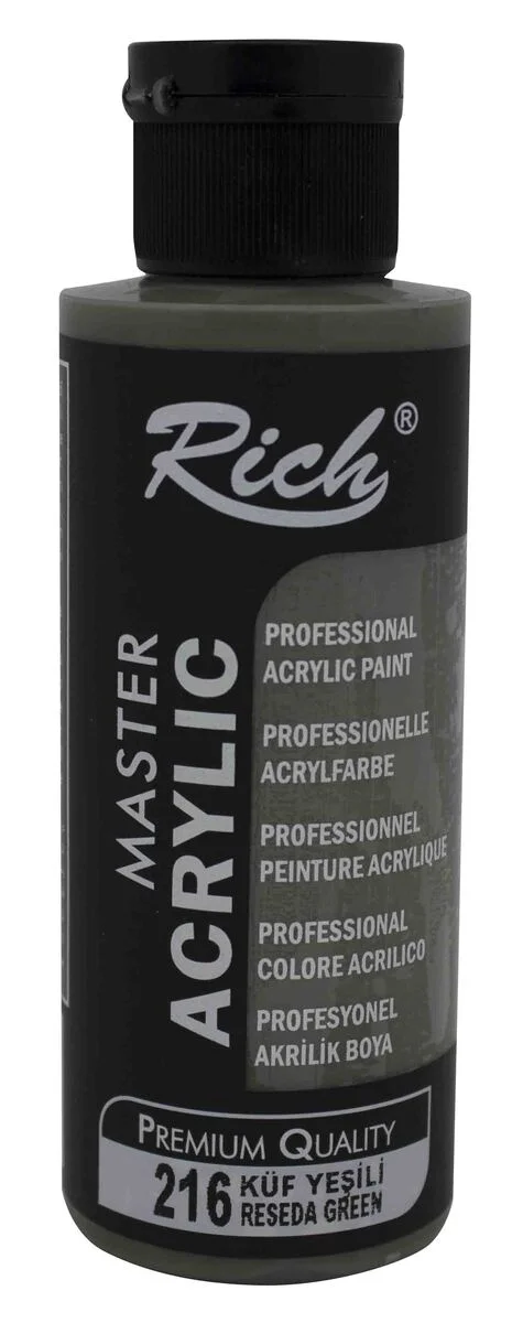 Rich Master Akrilik Boya 120cc 216 Küf Yeşili, ahşap ve tuval için ideal dekorasyon boya