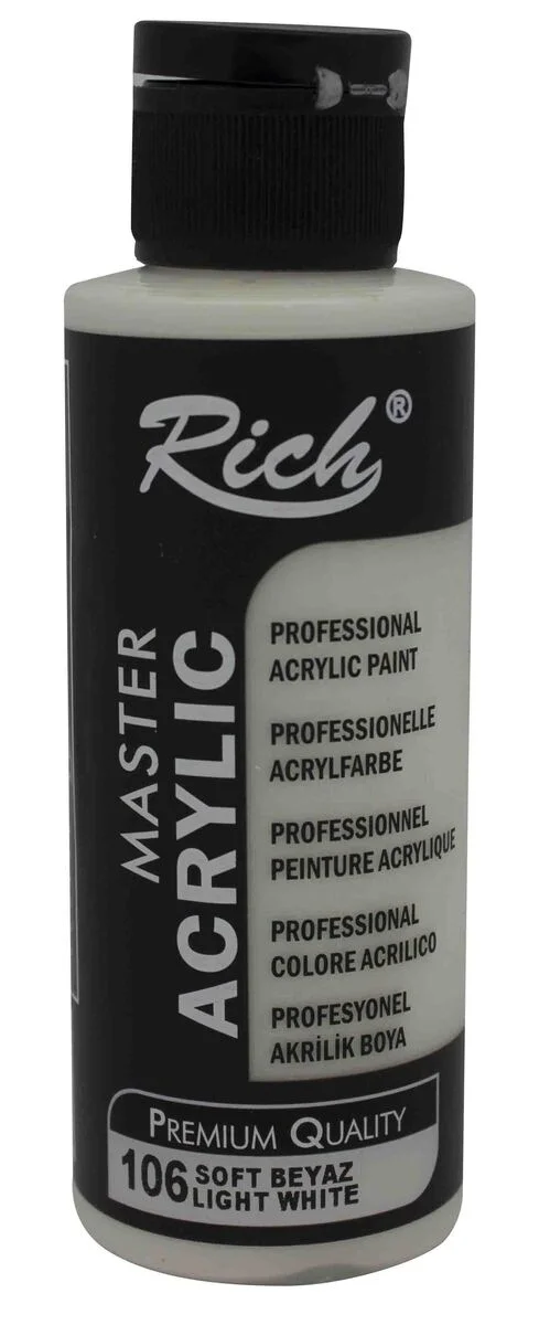 Rich Master Akrilik Boya 120cc 106 Soft Beyaz, ahşap ve seramik için ideal