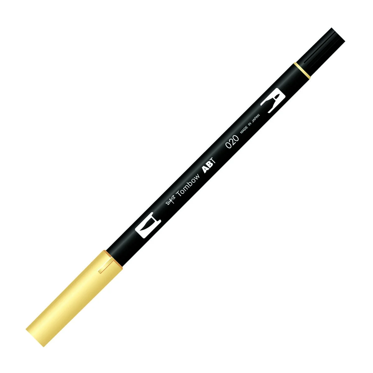 Tombow Dual Brush Pen 020 Peach, fırça ve yuvarlak uçlu, su bazlı mürekkep, sanat kalem