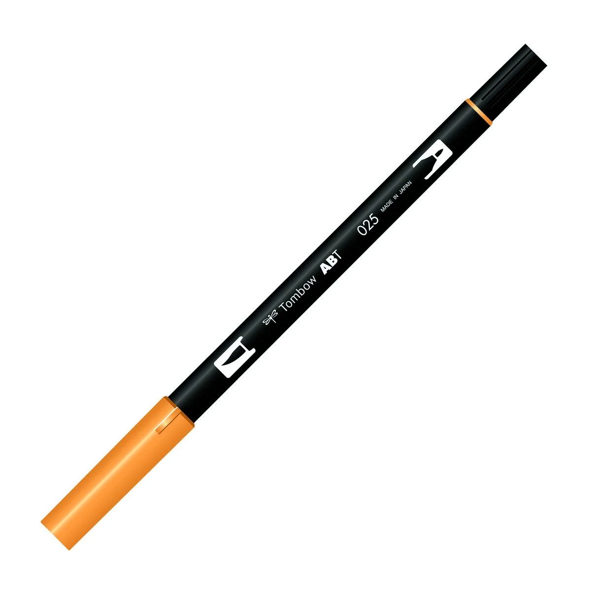 Tombow Dual Brush Pen 025 Light Orange, fırça ve yuvarlak uçlar