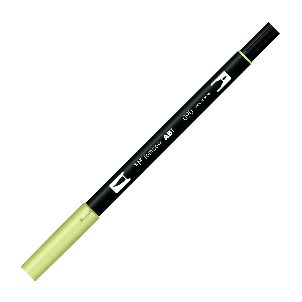 Tombow Dual Brush Pen 090 Baby Yellow, fırça ve yuvarlak uçlu grafik kalem