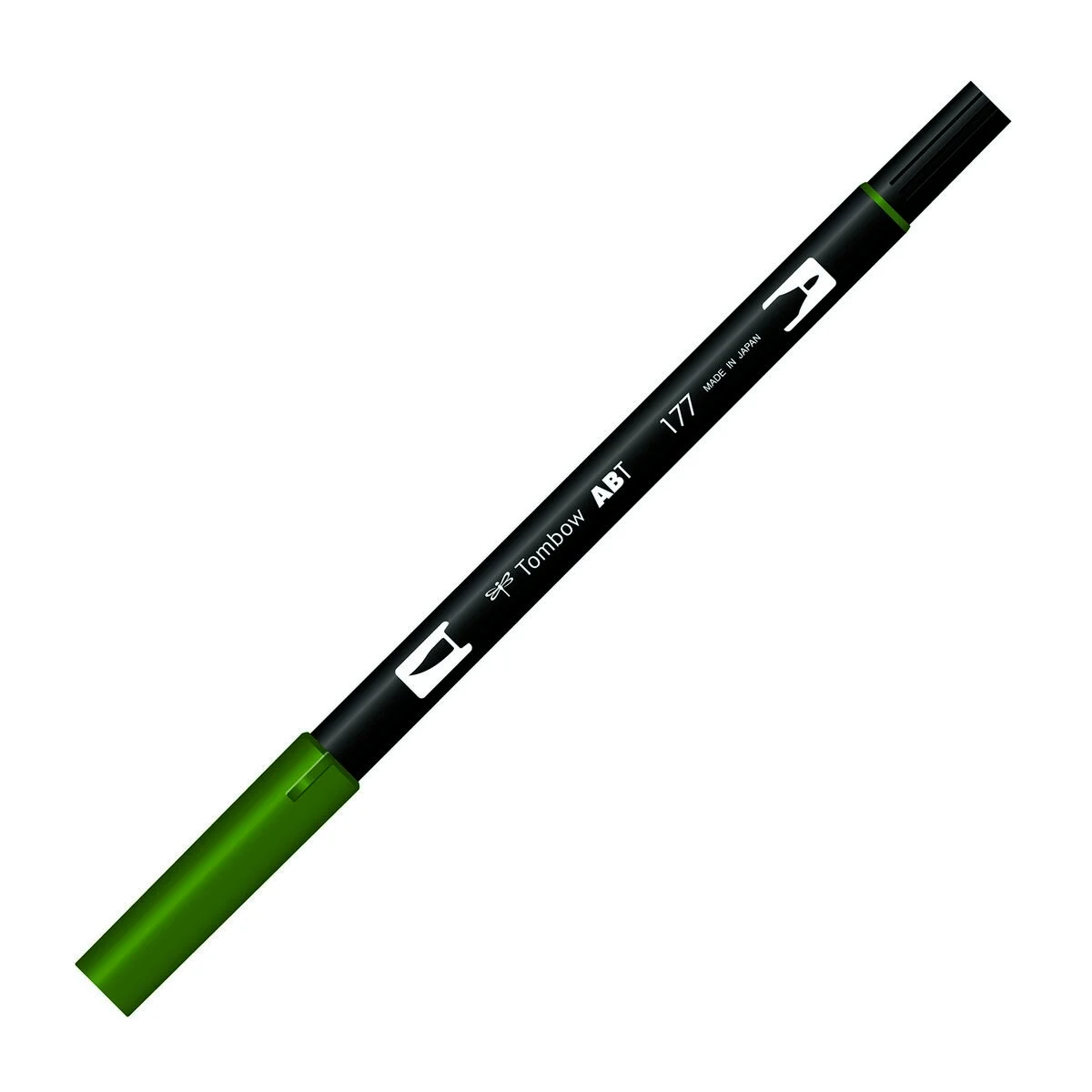 Tombow Dual Brush Pen 177 Dark Jade, fırça ve yuvarlak uçlu, sanat çizim kalemi