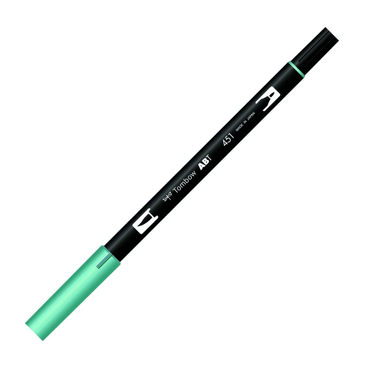 Tombow Dual Brush Pen 451 Sky Blue, fırça ve yuvarlak uçlu, su bazlı mürekkep