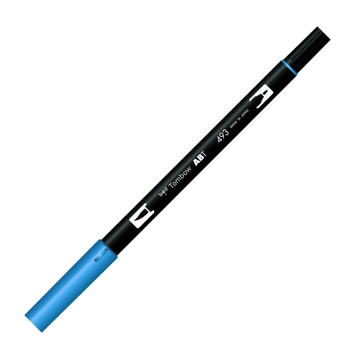 Tombow Dual Brush Pen 493 Reflex Blue, fırça ve yuvarlak uçlu grafik kalem