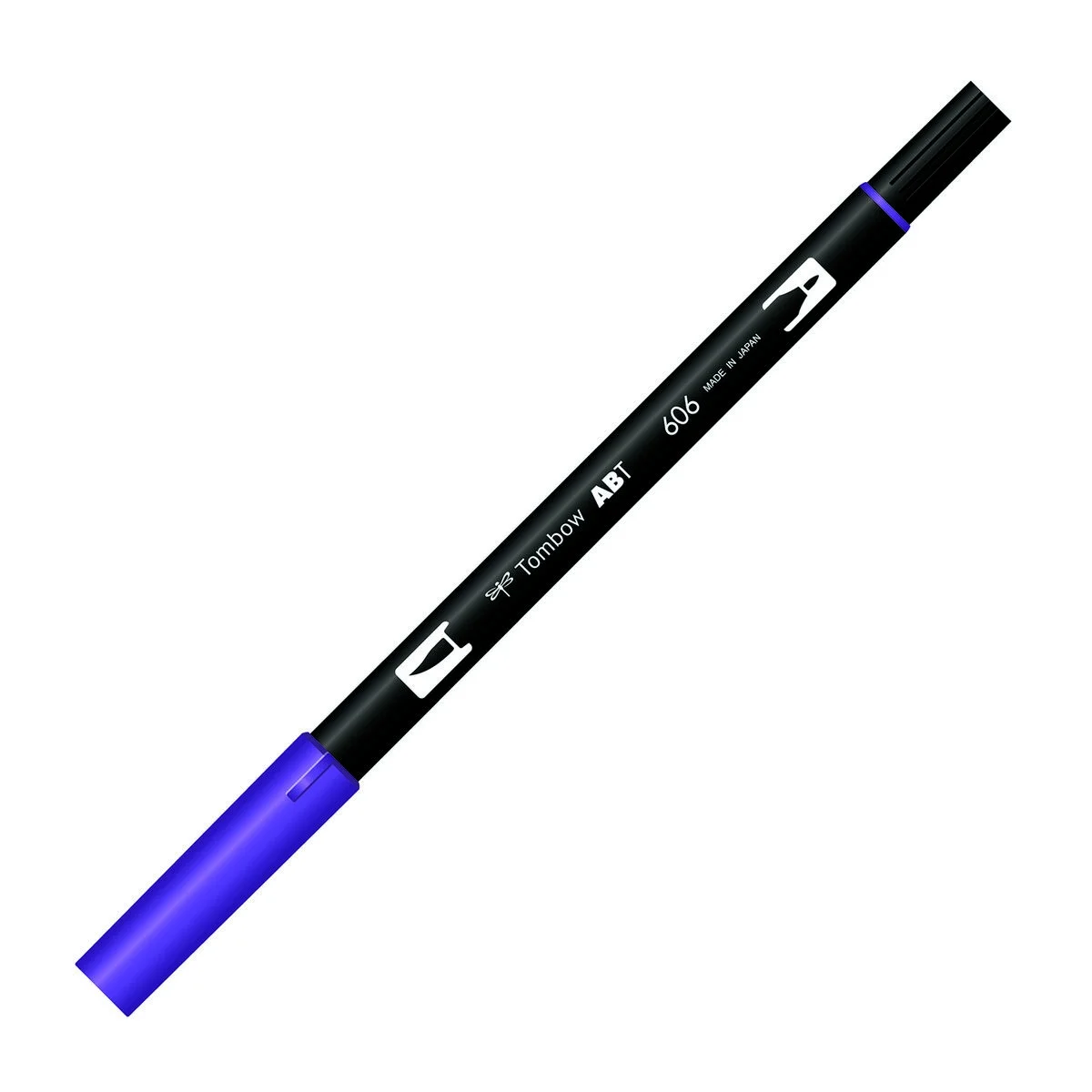 Tombow Dual Brush Pen 606 Violet, fırça ve yuvarlak uçlu, grafik çizim kalem