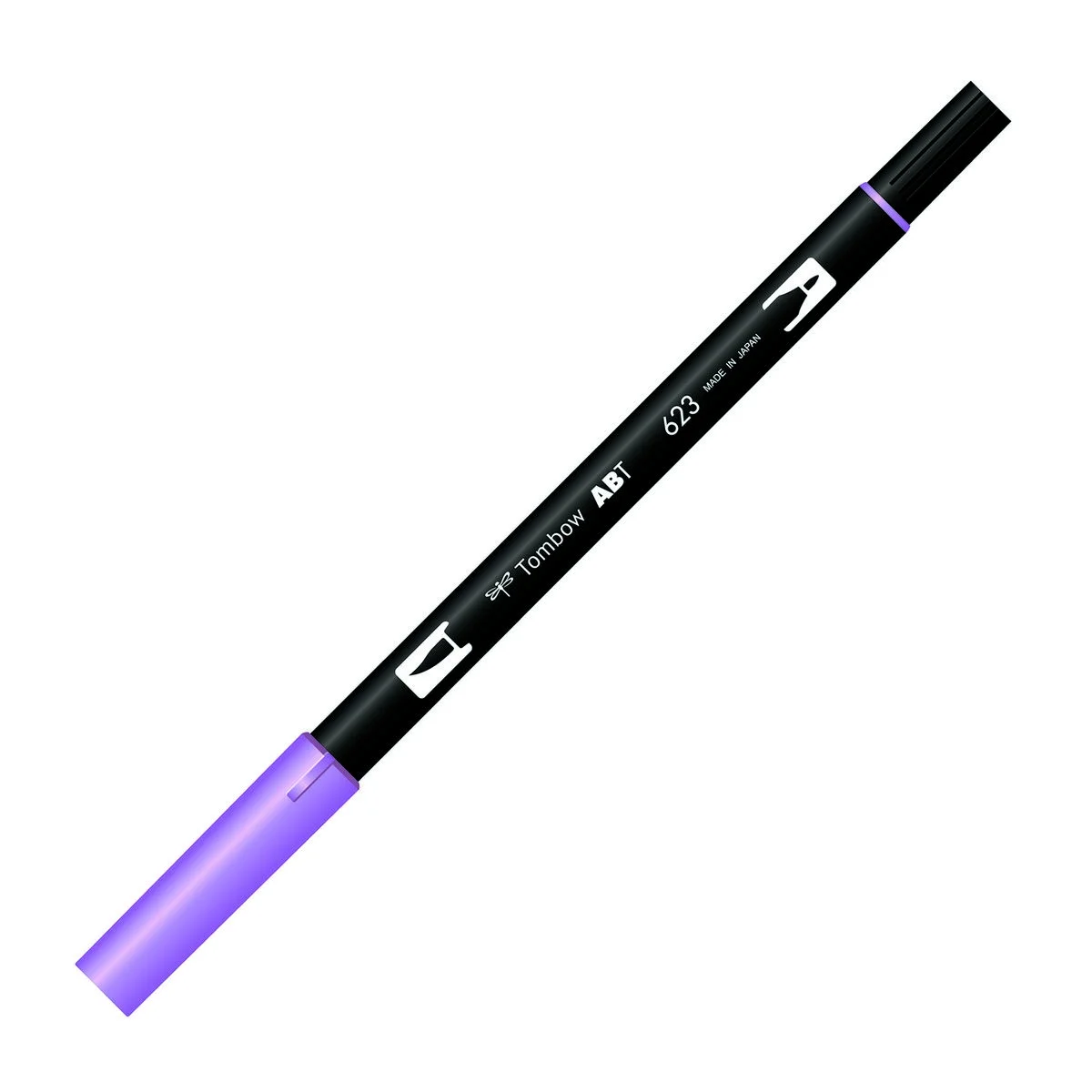 Tombow Dual Brush Pen 623 Purple Sage, fırça ve yuvarlak uçlu grafik kalem