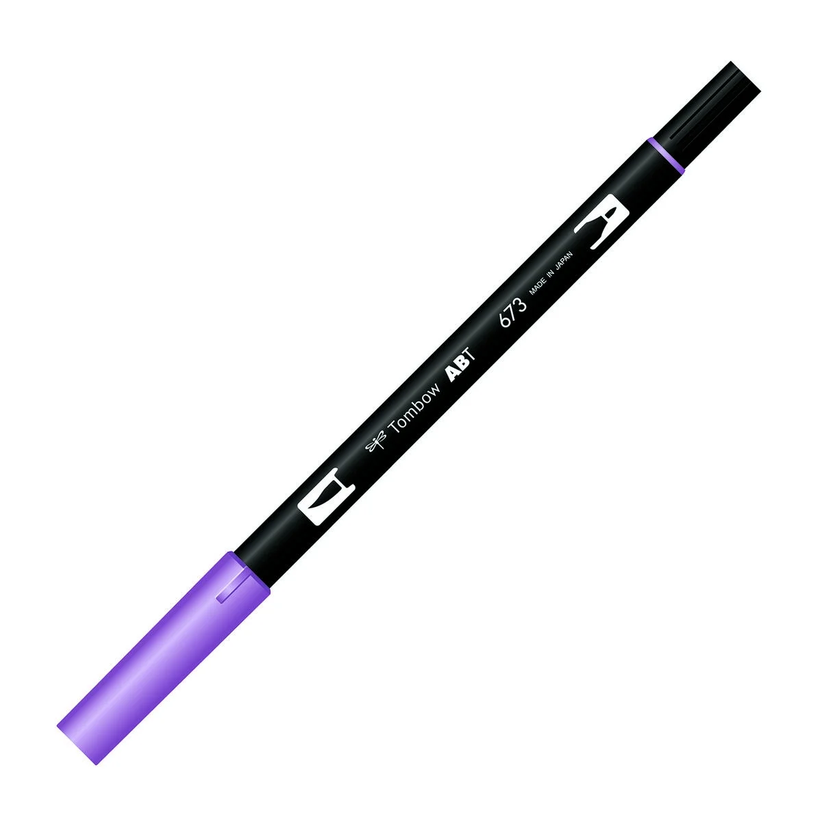 Tombow Dual Brush Pen 673 Orchid, fırça ve yuvarlak uçlu, sanat ve çizim için