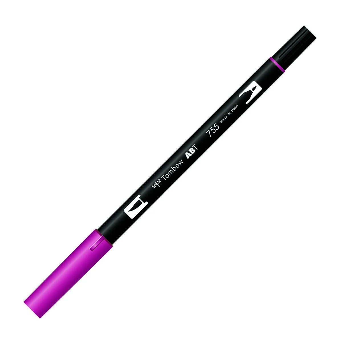 Tombow Dual Brush Pen 755 Rubine Red, fırça ve yuvarlak uçlu, sanat ve çizim için