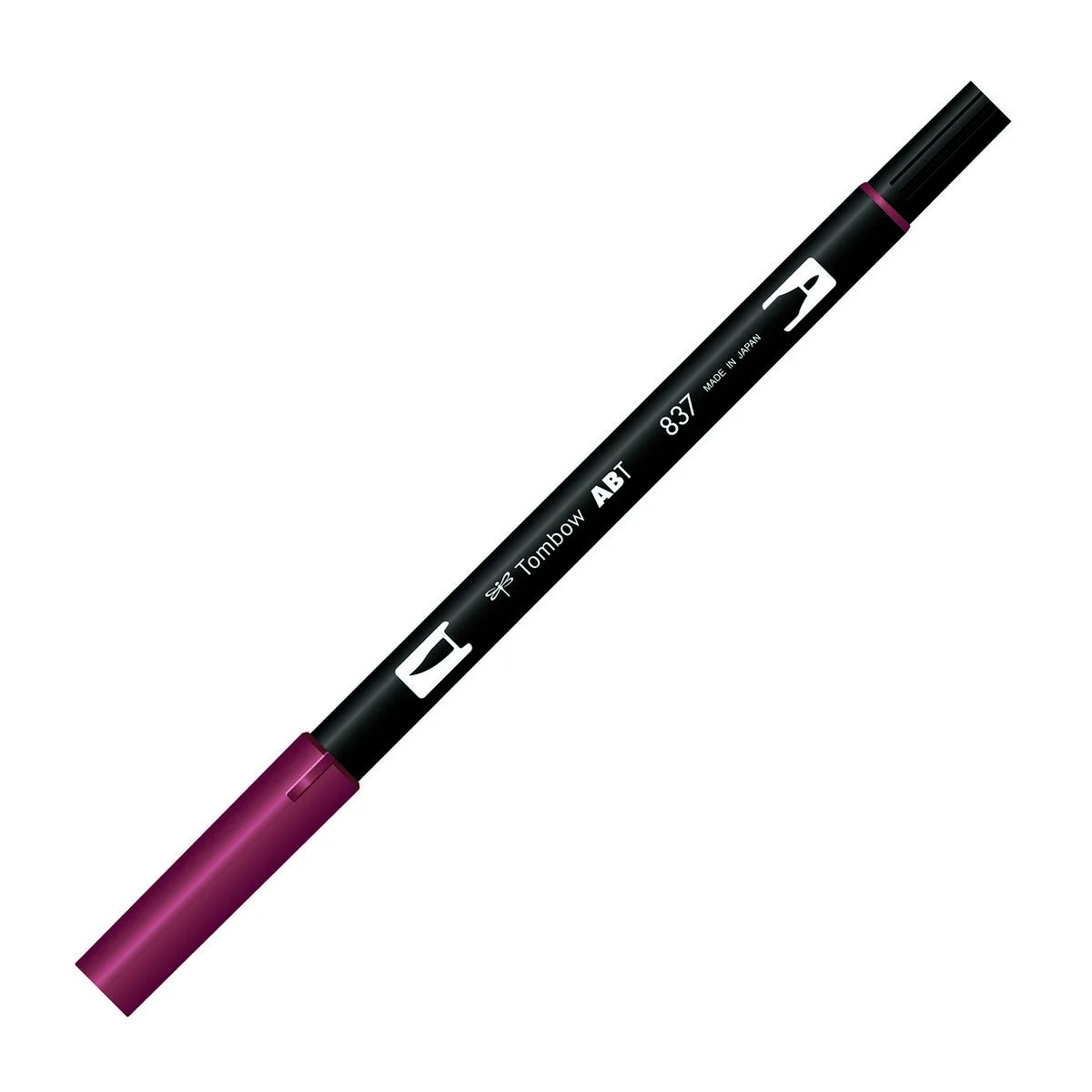 Tombow Dual Brush Pen 837 Kırmızı, fırça ve yuvarlak uçlu grafik kalem