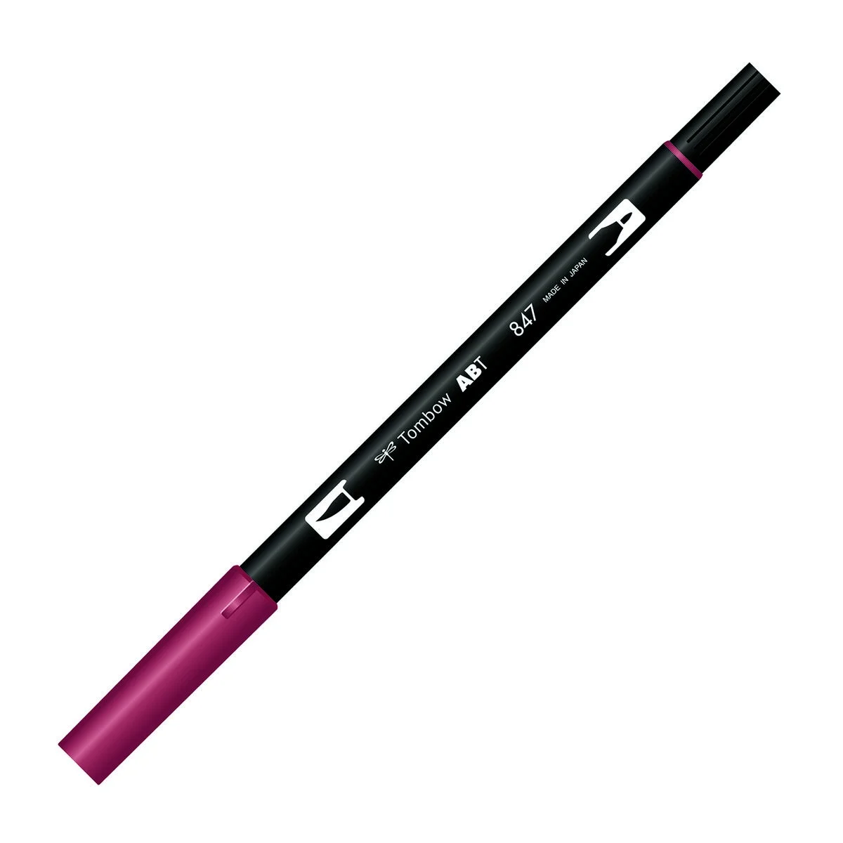 Tombow Dual Brush Pen 847 Crimson, fırça ve yuvarlak uçlu, sanat kalem, çizim kalemi