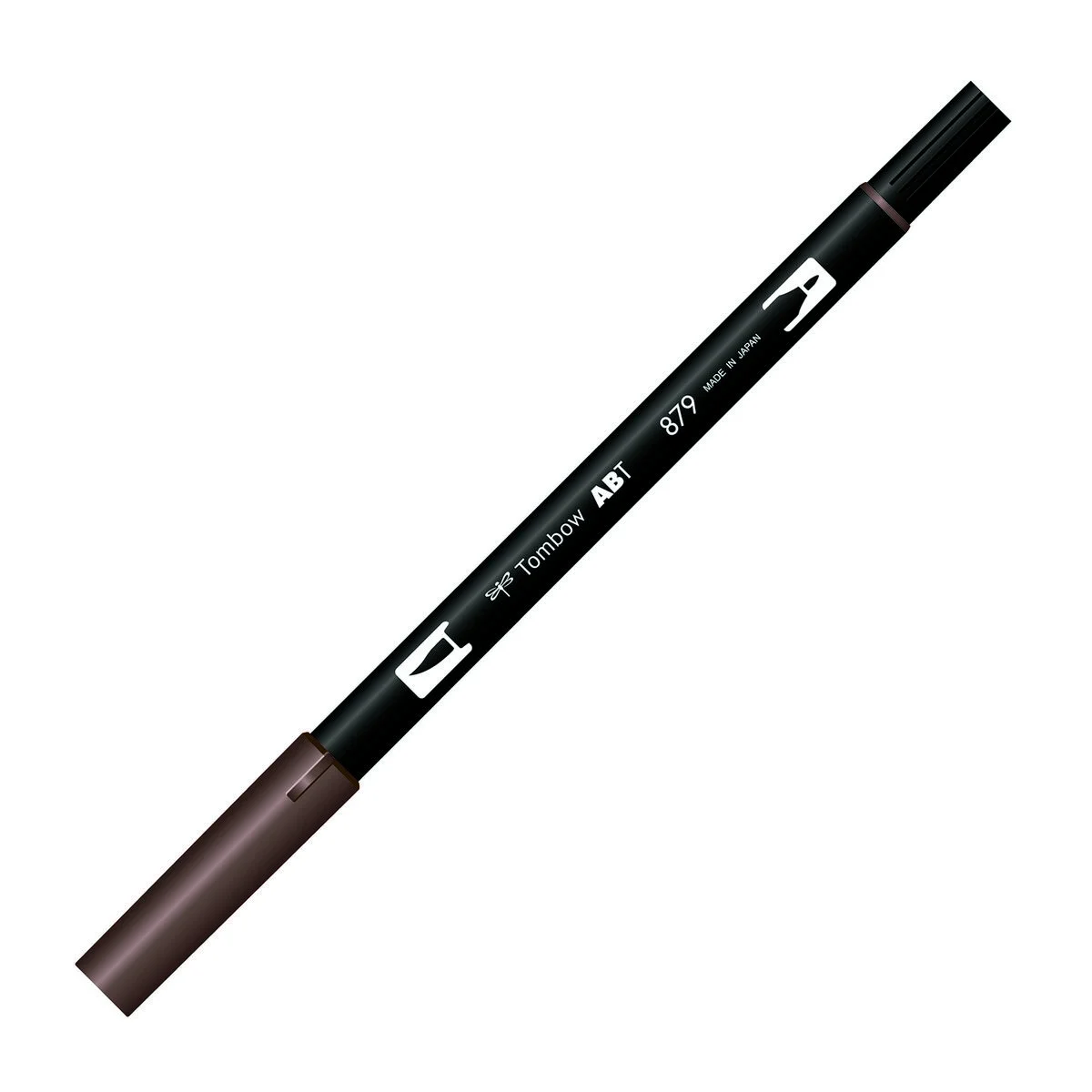 Tombow Dual Brush Pen 879 Brown, fırça ve yuvarlak uçlu grafik kalem
