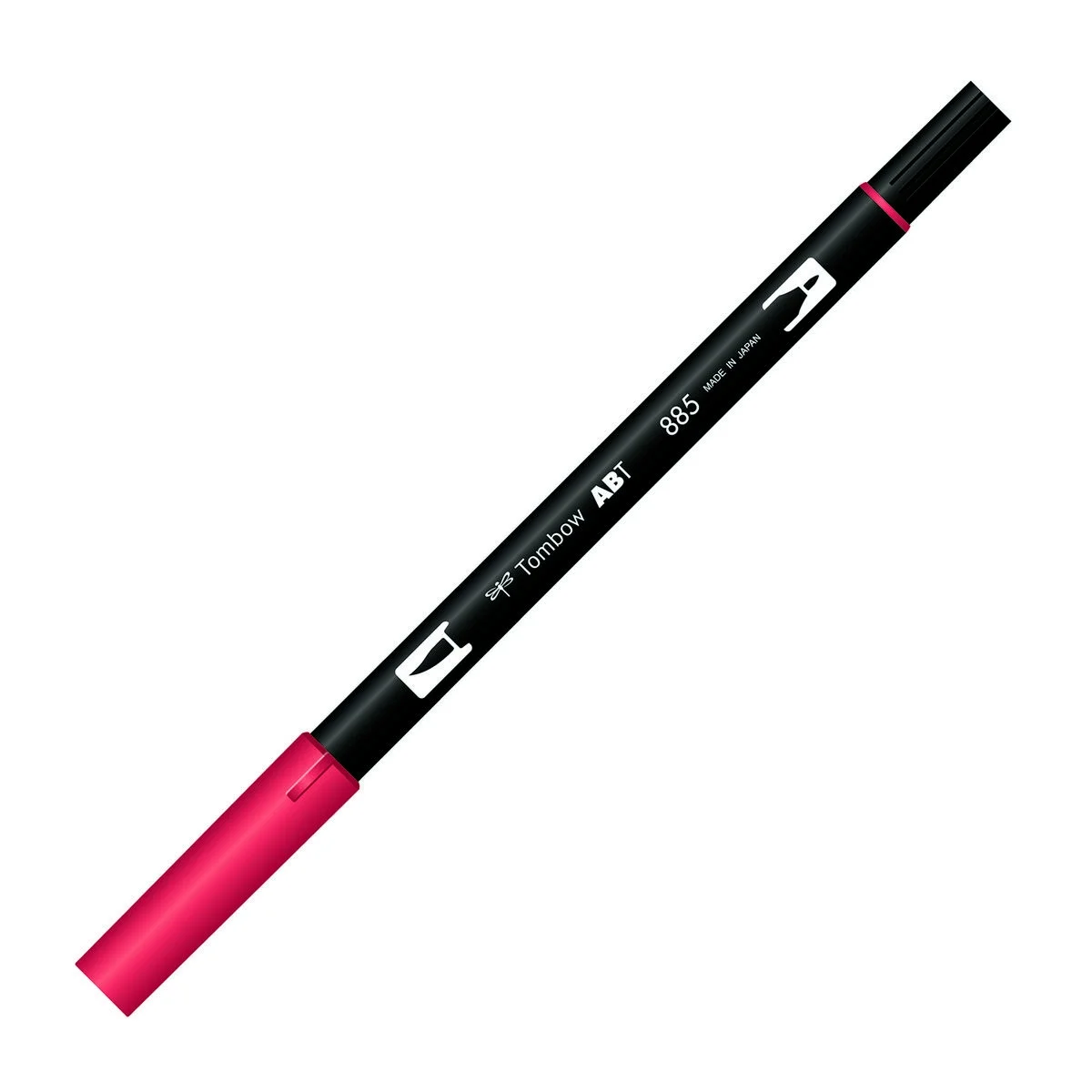 Tombow Dual Brush Pen 885 Warm Red, fırça ve yuvarlak uçlu, su bazlı mürekkep, sanat kalem