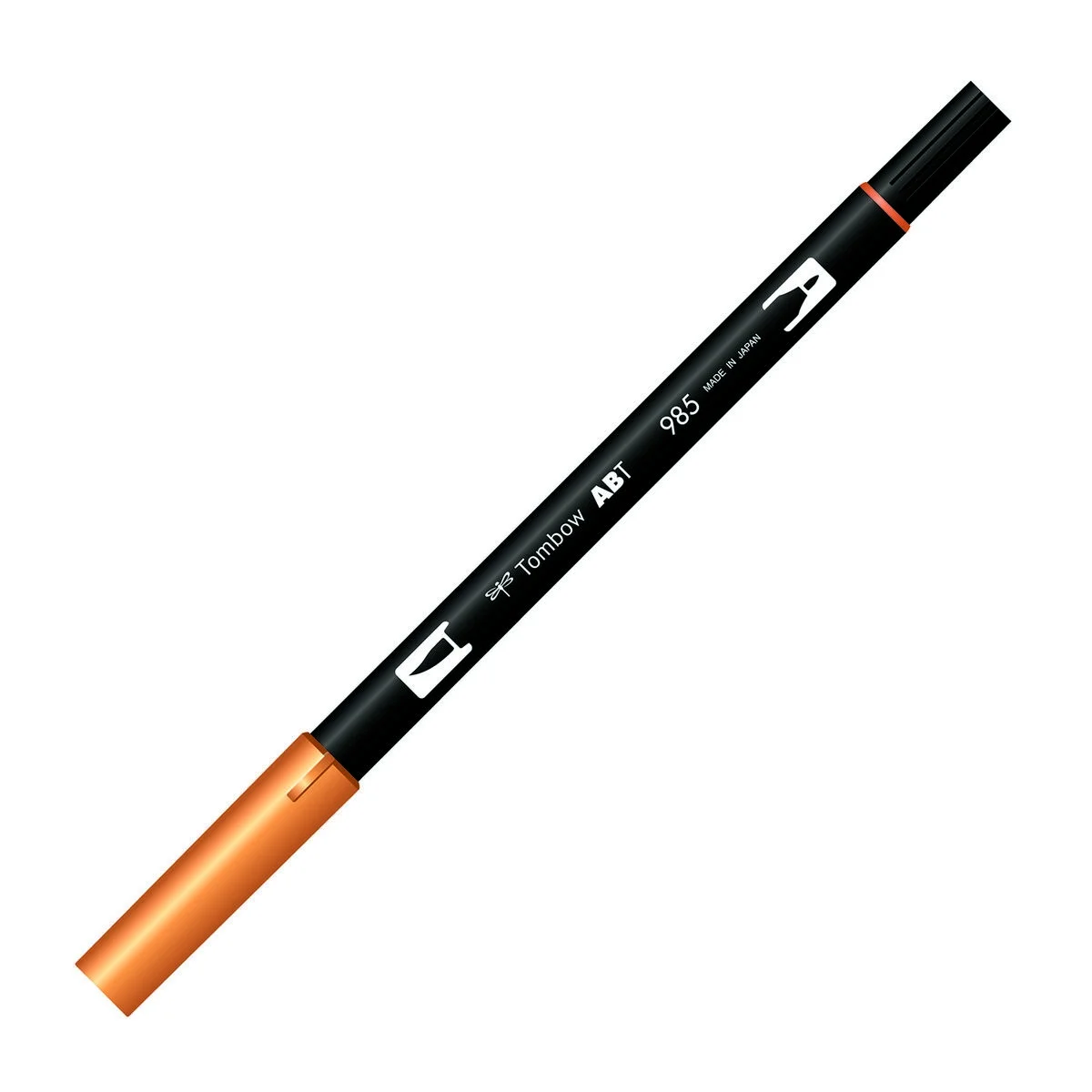 Tombow Dual Brush Pen 985 Chrome Yellow, fırça ve yuvarlak uçlu, sanat çizim kalemi
