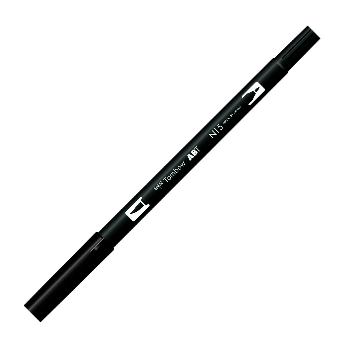 Tombow Dual Brush Pen N15 Black Fırça ve Yuvarlak Uçlu Grafik Kalem