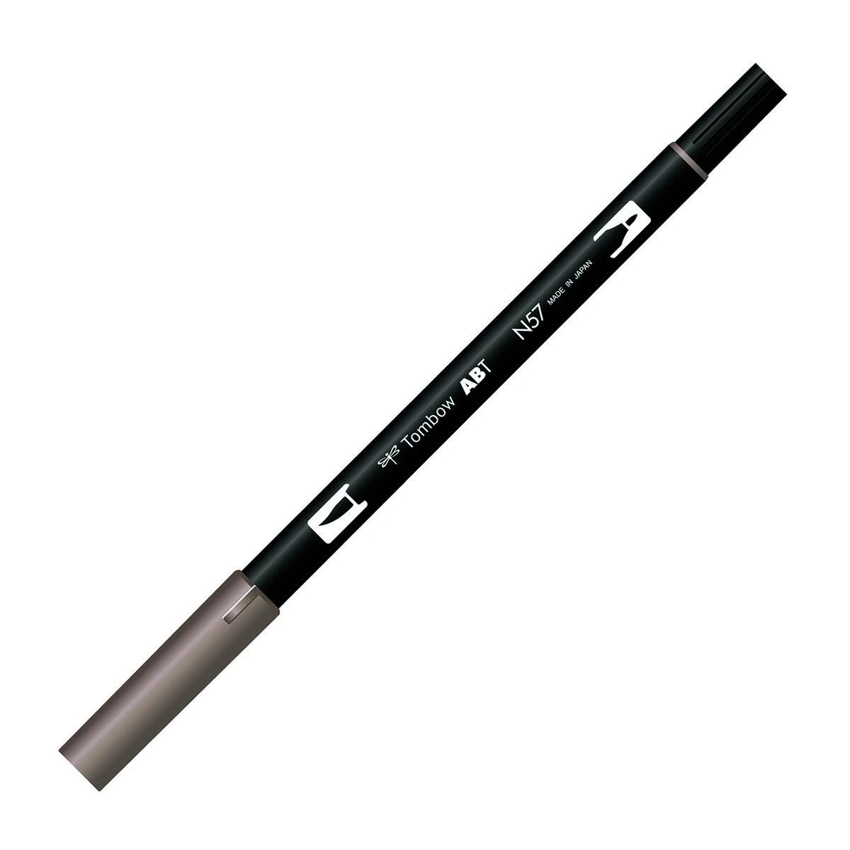 Tombow Dual Brush Pen N57 Warm Gray, fırça ve yuvarlak uçlu grafik kalem