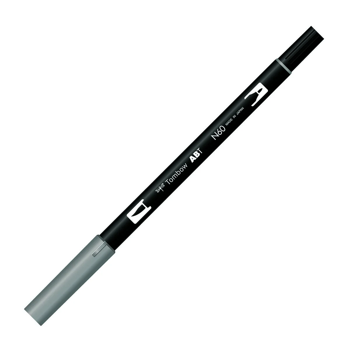 Tombow Dual Brush Pen N60 Cool Gray 6, fırça ve yuvarlak uçlu grafik kalem