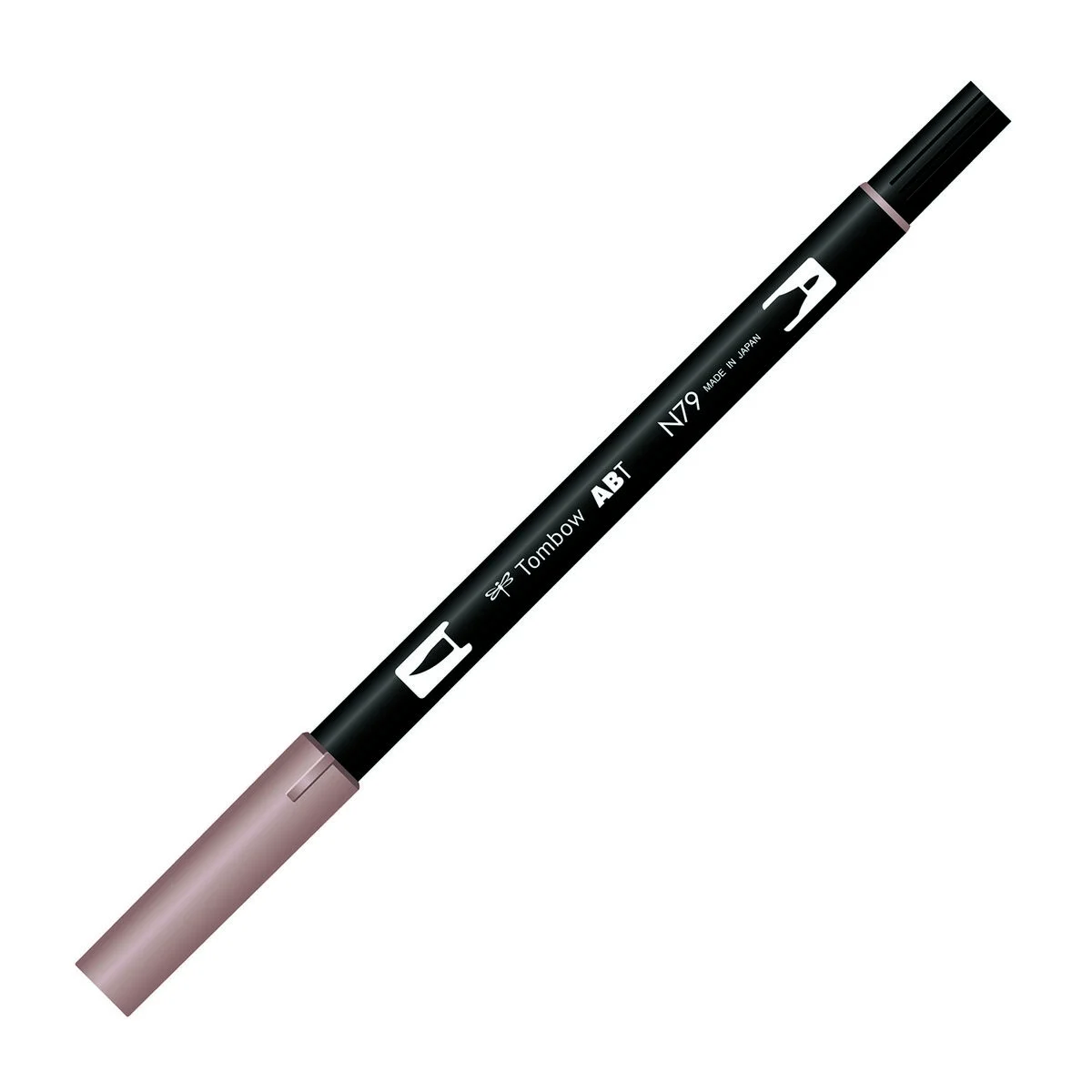Tombow Dual Brush Pen N79 Warm Gray 2, fırça ve yuvarlak uçlu, grafik çizim kalem