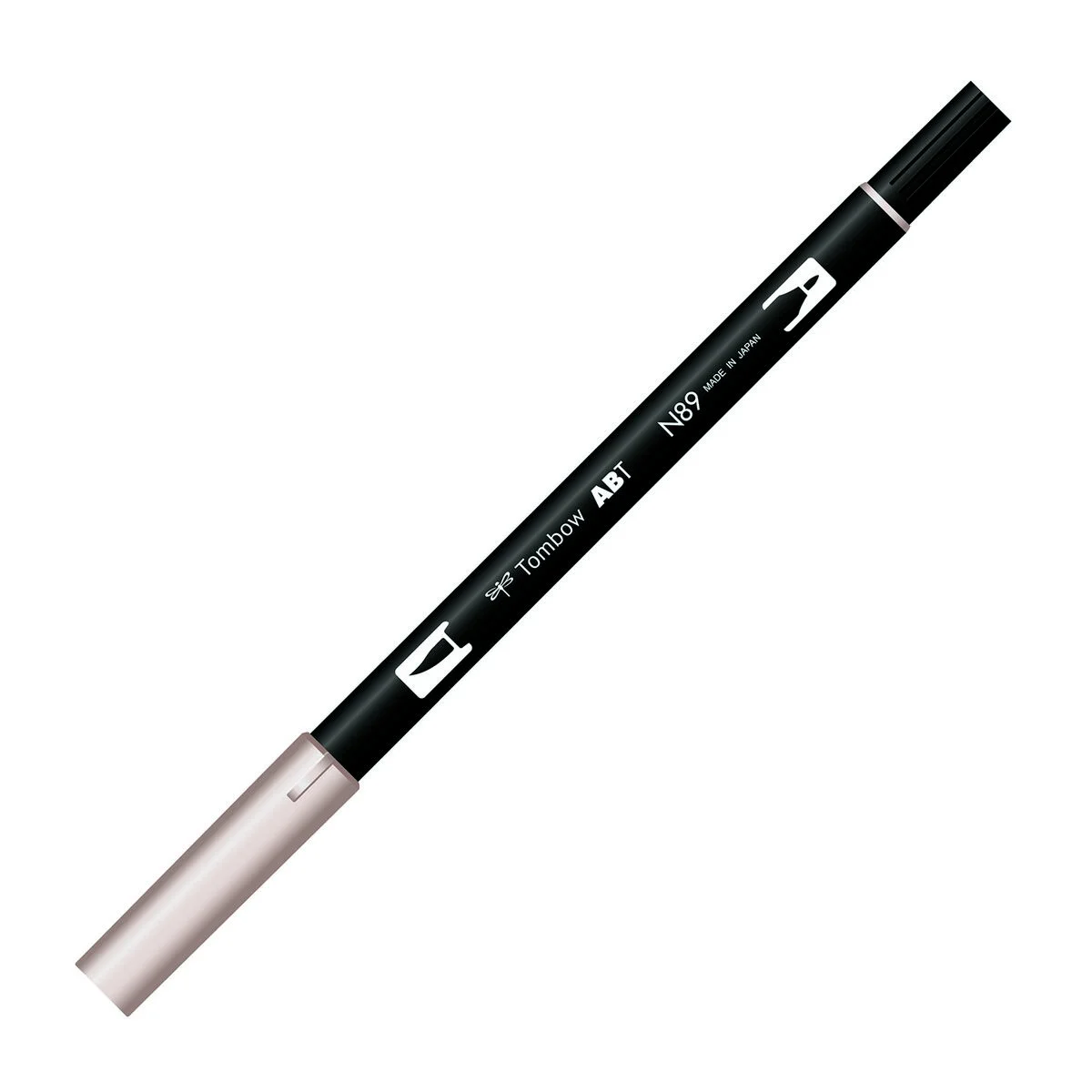 Tombow Dual Brush Pen N89 Warm Gray, fırça ve yuvarlak uçlu, sanat için ideal